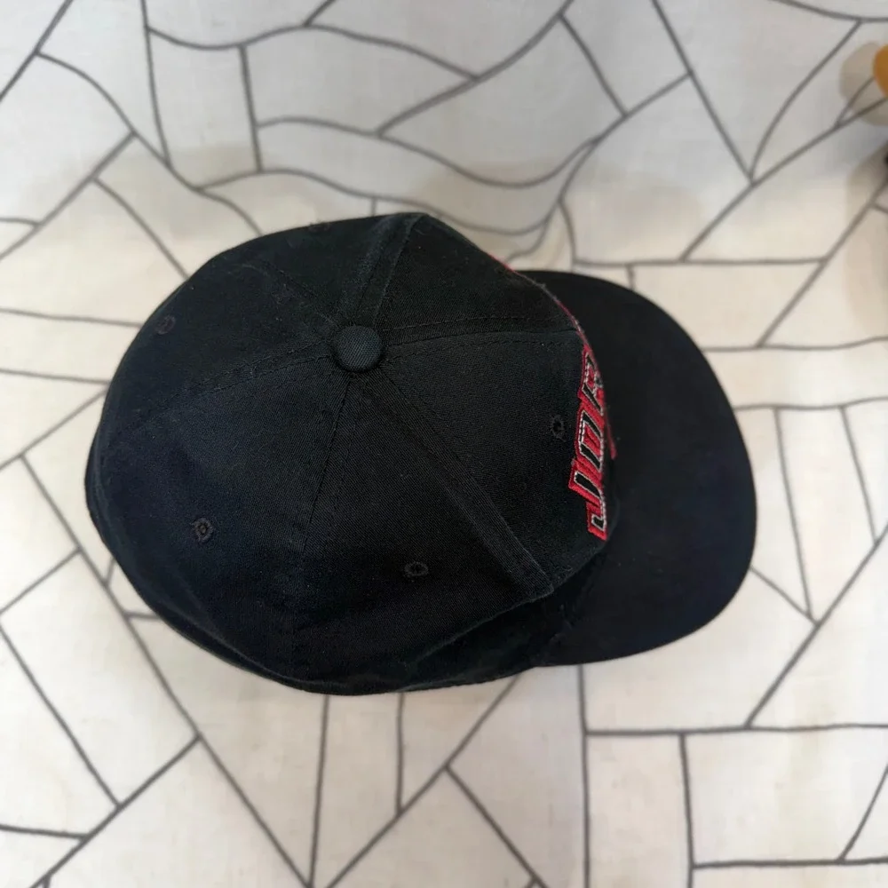 Jordan Brand Fitted Hat Youth 8/20 Black Red Jumpman Embroidered Cap